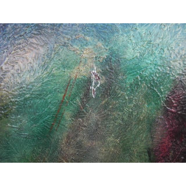 Teal Mid Century Modern Topless Lounging Female Nude by Abruzzi For Sale - Image 8 of 9