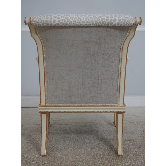 Pair Vintage French Louis XVI Newly Upholstered Lounge Chairs For Sale - Image 4 of 18