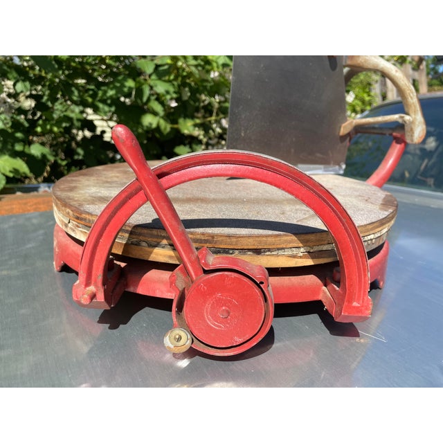Early 20th Century Antique Industrial Cast Iron Computing Cheese Slicer French Country Farmhouse Kitchen Deli For Sale - Image 5 of 10