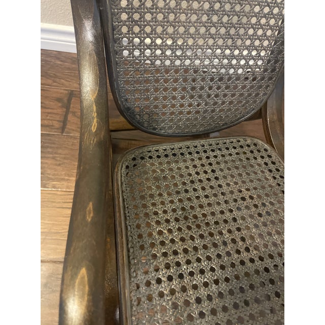 Wood Mid 19th Century Vintage Bentwood & Cane Child's Rocking Chair Kid's Rocker For Sale - Image 7 of 9