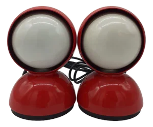 Red Eclipse Table Lamps by Vico Magistretti for Artemide, Italy, 1966, Set of 2