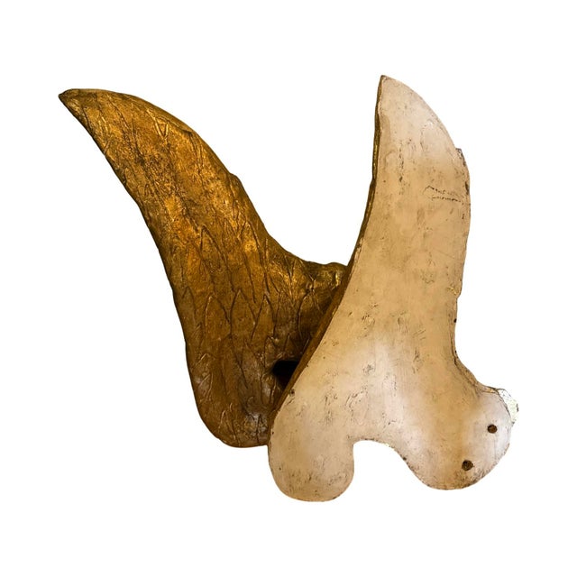 Italian Vintage Italian Gilded Plaster Wings - A Pair For Sale - Image 3 of 5