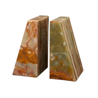 Green Marble Bookends - a Pair For Sale