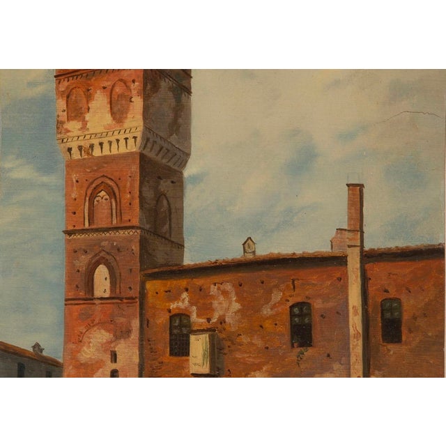 1920s Early 20th Century Italian Landscape Painting For Sale - Image 5 of 7