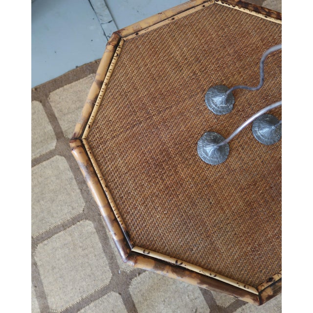 19th Century Aesthetic Movement Bamboo Side Table With Octagonal Top For Sale - Image 9 of 15