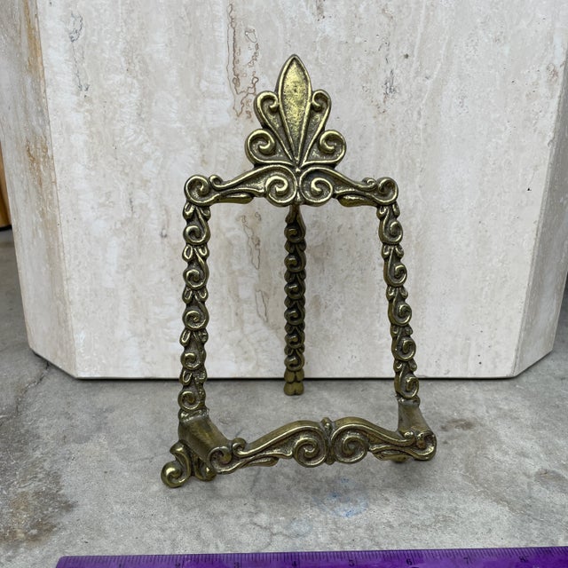 Brass Brass Tripod Book or Photo Stand For Sale - Image 8 of 8