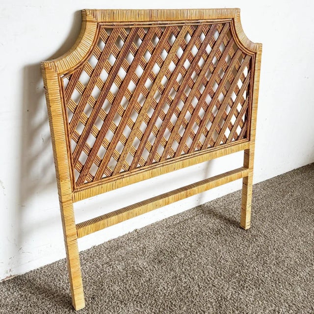 Boho Chic Boho Chic Rattan and Reed Twin Headboard For Sale - Image 3 of 5