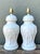 Vintage Glazed Ceramic Bamboo Lamps - A Pair For Sale - Image 4 of 12