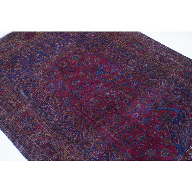 1900 - 1909 Antique Kashan Rug 4'2'' x 7'0'' For Sale - Image 5 of 10