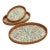 Set of Three Rattan Mother-of-Pearl Inlaid Oval Trays For Sale