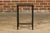 Black Leather Louis Vuitton Top Small Side Table with Custom Metal Base and Stretchers For Sale - Image 8 of 12