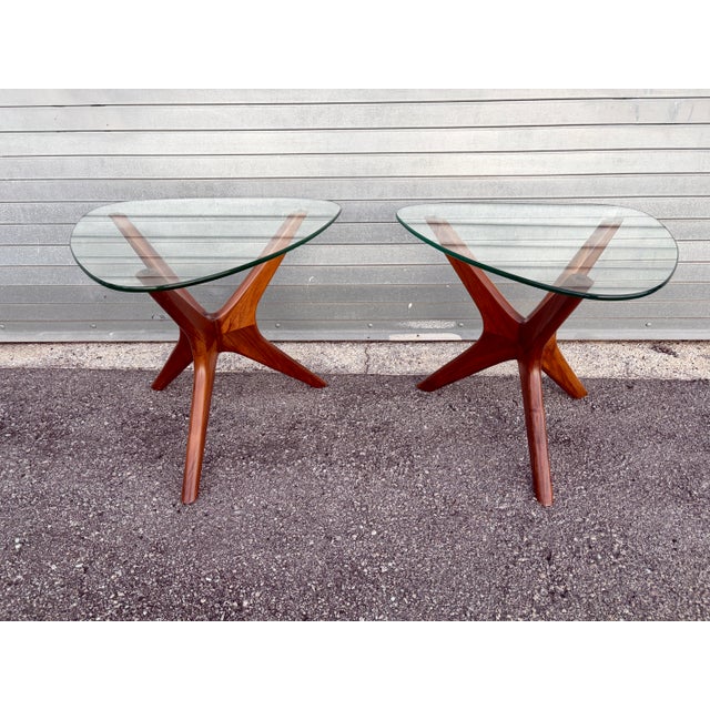 Brown A Pair of Vintage Mid Century Modern Adrian Pearsall for Craft Associates Side Tables . Circa 1960s For Sale - Image 8 of 18