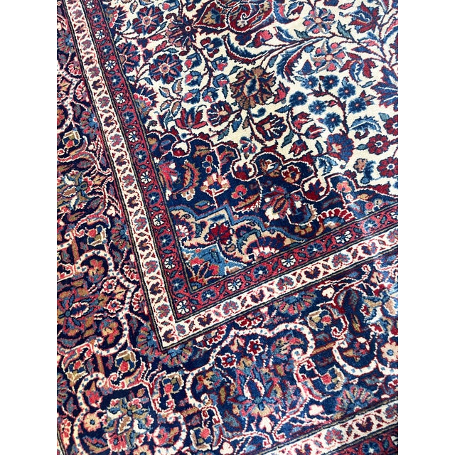 Traditional Antique Persian Dabir Kashan Rug For Sale - Image 3 of 8
