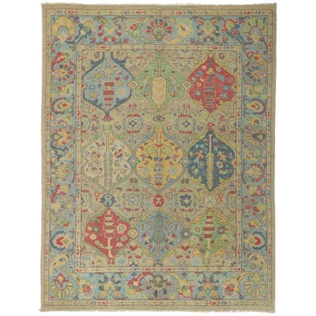 Vintage Colorful Oushak Rug - 09'02 X 12'00 For Sale In Dallas - Image 6 of 9