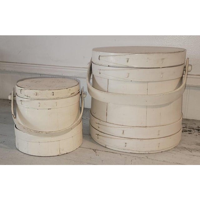Pair of Late 19th Century Original White Painted Furkins For Sale In Los Angeles - Image 6 of 9