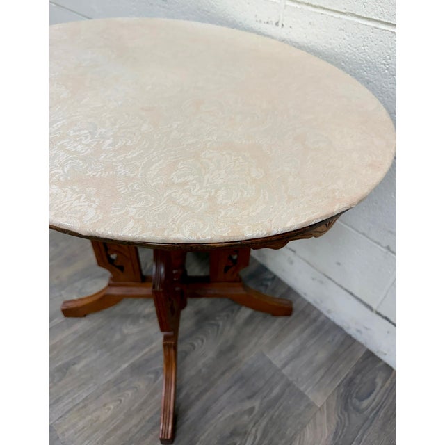 Antique Victorian Eastlake Quarter Sawn Tiger Oak Parlor Table For Sale - Image 10 of 13