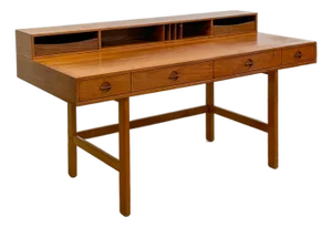 Peter Lovig Nielsen MCM Desk Folding Top Shelving Rare Danish Modern Office Desk