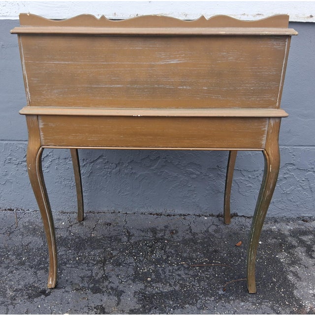 Gold 1950's French Provincial Ladies Writing Desk - Gold Finish For Sale - Image 8 of 12
