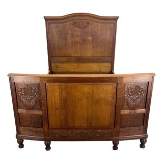French Carved Double Bed For Sale