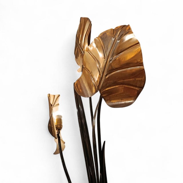 Art Deco Floor Lamp with Golden Leaves For Sale - Image 6 of 10