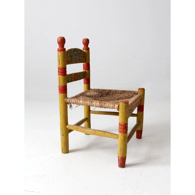 Vintage Mexican Folk Art Children's Chair For Sale - Image 6 of 12