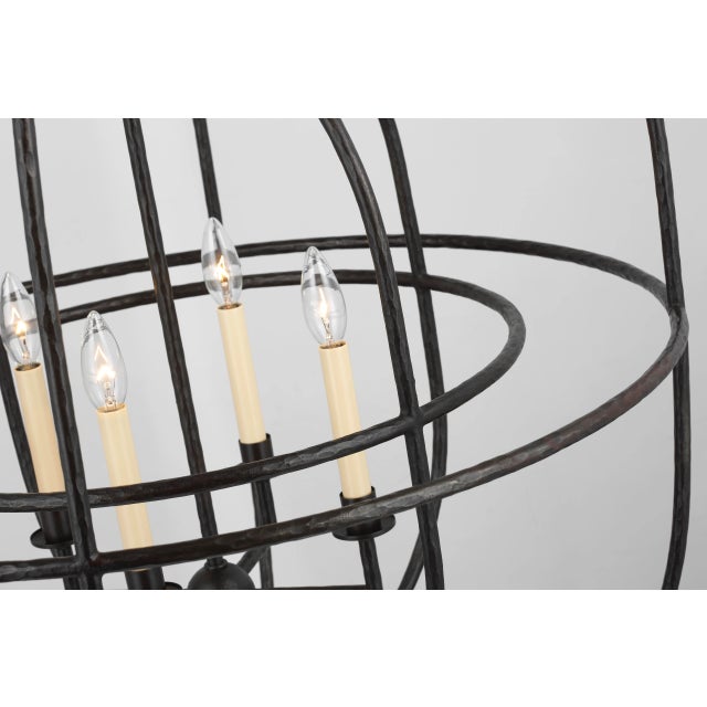 Desmond Open Double Oval Lantern in Aged Iron Designer: Chapman & Myers Canopy: 5.25" Round Mounting: Chain Shade Detail:...