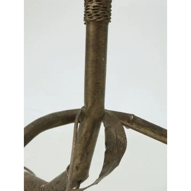 Vintage Italian Gilded Metal Bamboo Floor Lamp For Sale - Image 9 of 11