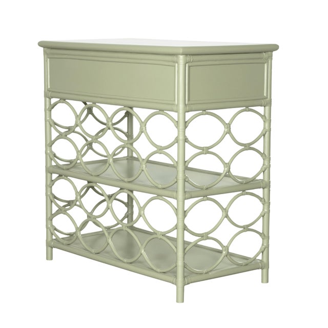 Wood Infinity End Table - Celery Green For Sale - Image 7 of 10