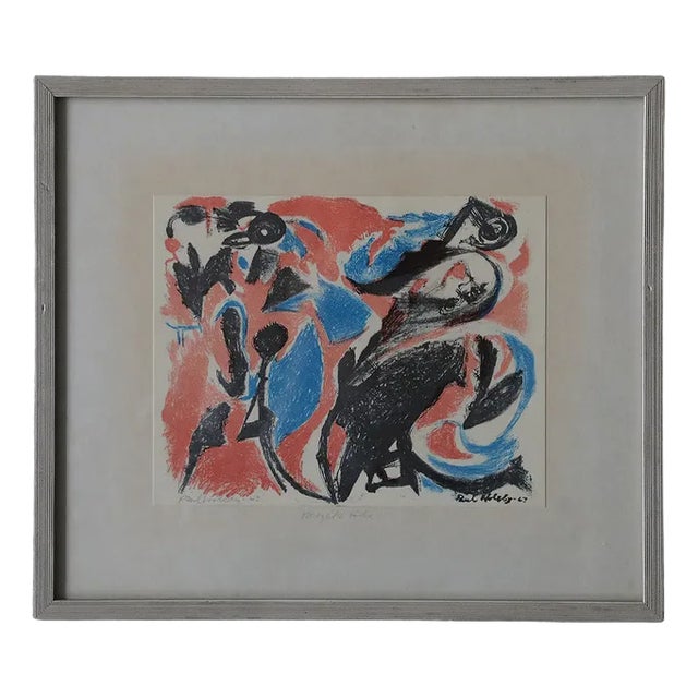 Paul Holsby, Mountain's Red, Color Lithograph, 1963, Framed For Sale
