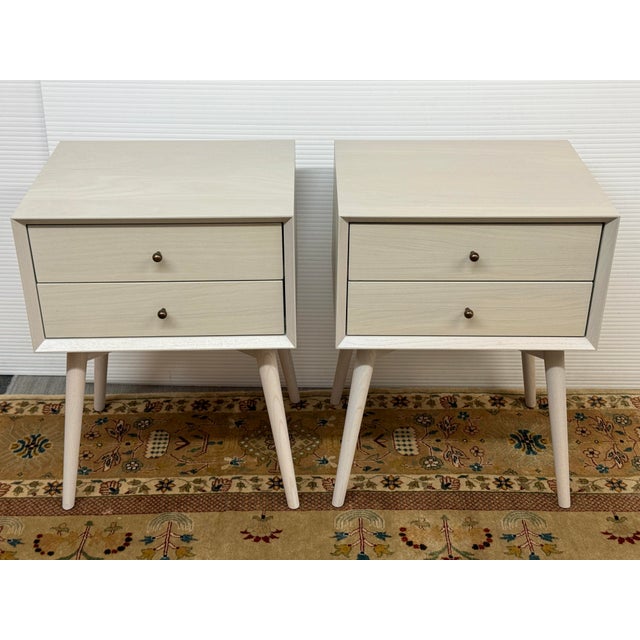 Mid-Century Modern Williams-Sonoma Mid Century Pebble Nightstands, Pair For Sale - Image 3 of 12