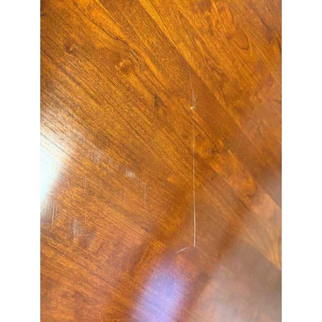 1990 Cresent Furniture Queen Anne Solid Cherry Dining Table With Two Leaves – Nashville, Tn For Sale - Image 9 of 10