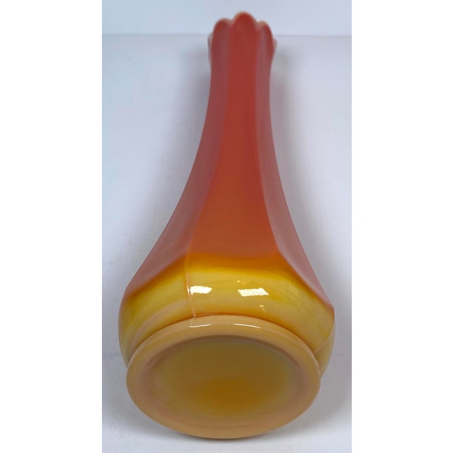 Pair of Bright Orange l.e. Smith Bittersweet Vases For Sale - Image 4 of 14