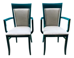 Art Deco Armchairs with Green Laque from Gebrüder Thonet Vienna Gmbh, 1980s, Set of 2