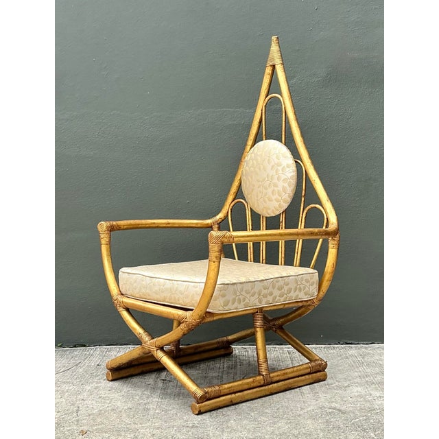 Vintage Loop Rattan Chair After Henry Olko For Sale - Image 12 of 12