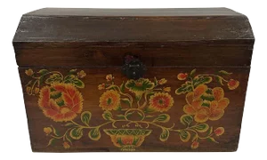 Early 20th Century Chinese Hand-Painted Wooden Box