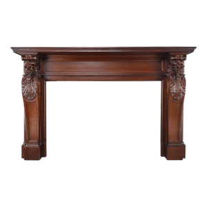 Antique Renaissance Revival Wooden Fireplace Mantel