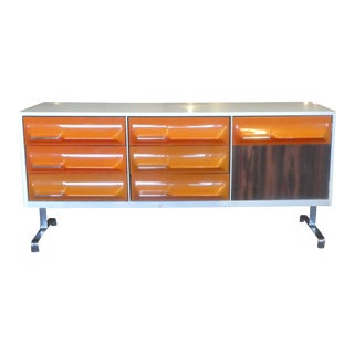 Mod Pop Art 1970's Treco Canada Raymond Lowey Style Long Chest For Sale