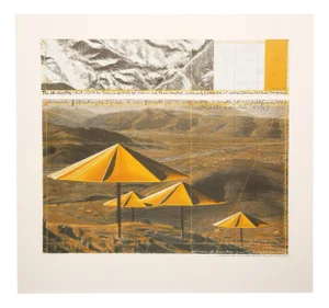 Christo, The Umbrellas (Yellow), Color Print, 1991