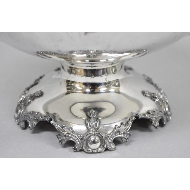 Metal Antique Victorian Silver Plated "1880 H 1905" Monogram Pedestal Fruit Bowl For Sale - Image 7 of 16