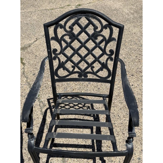 Early 21st Century Martha Stewart Living Collection Cast Aluminum High Patio Pool Arm Chairs - Pair For Sale - Image 5 of 11