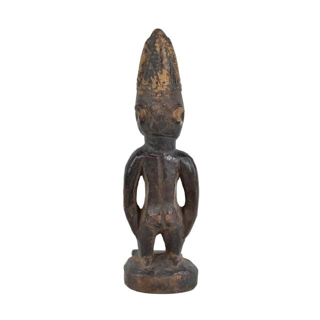 African Early 20th Century Yoruba Ibeji Female Miniature Figure 10 Inch Nigeria For Sale - Image 3 of 4
