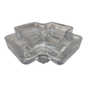 Large Daum Art Deco Clear and Frosted Crystal Centerpiece Bowl Sculpture MCM