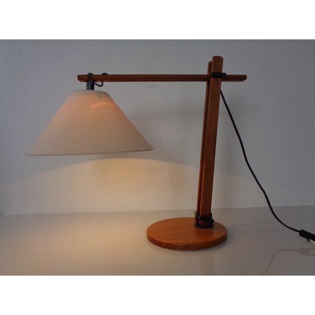 Beige Adjustable Teak Desk Lamp by Mads Caprani, Denmark, 1970s For Sale - Image 8 of 18