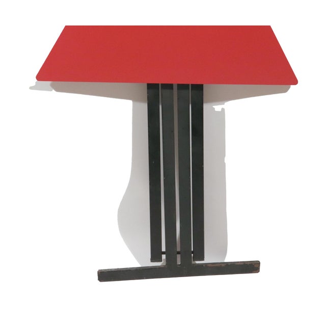 Postmodern Folding Chairs With Triangular Red Seats, Set of Four Circa 1985 Italy For Sale - Image 16 of 17