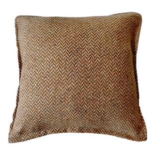 20 X 20 Chestnut Herringbone With Colorful Specks Pillow (Pair) For Sale