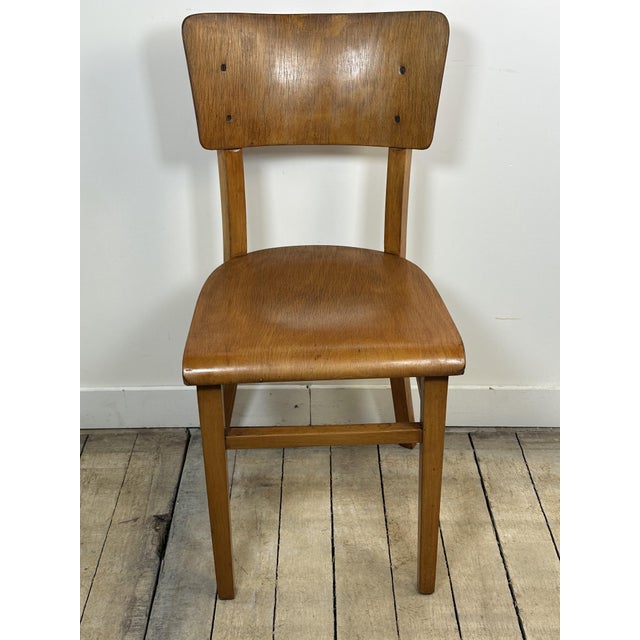 1950s Vintage Bistro Chairs in Wood from Thonet, 1960s, Set of 6 For Sale - Image 5 of 12