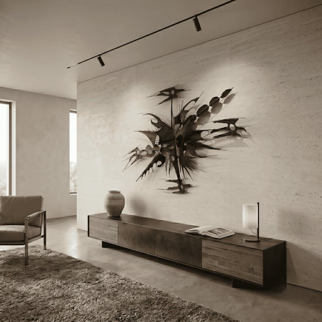Brutalist Iron Wall Sculpture by M. Di Giovanni, 1970s For Sale - Image 11 of 11