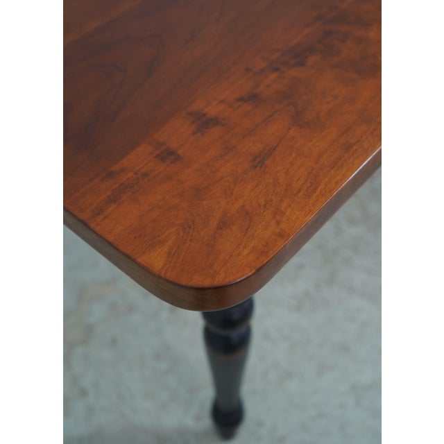 1990s Country 1 Drawer Cherry Dining Room Table W. Black Legs For Sale - Image 11 of 17