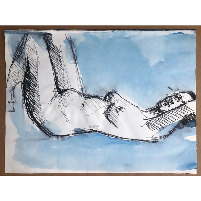 Figurative 1970s John Reilly Female Nude Watercolor Painting For Sale - Image 3 of 3