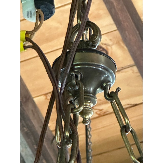 Vintage Star of David Carved Wood Chandelier For Sale - Image 9 of 10